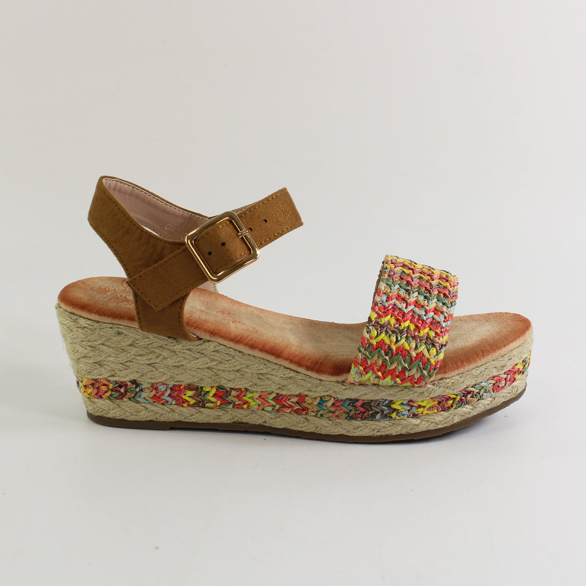 SANDALIA YUTE DETALLES RAFIA MULTICOLOR MULTICOLOR