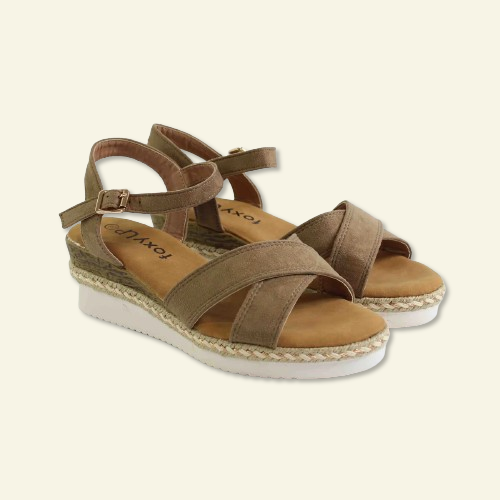 SANDALIA SPORT CUÑA MEDIA TAUPE