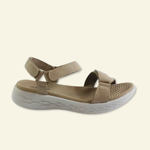 SANDALIA CONFORT CON VELCRO BEIG