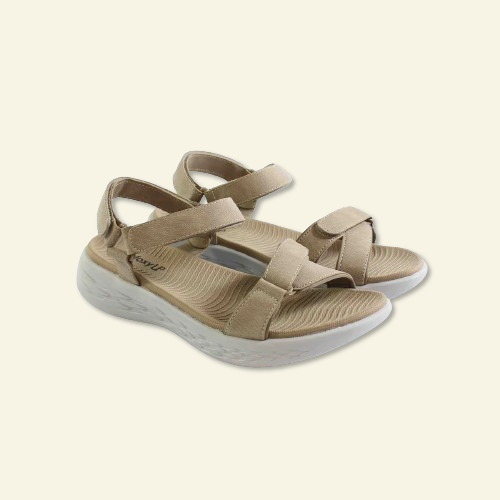 SANDALIA CONFORT CON VELCRO BEIG