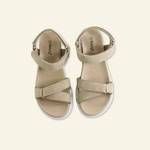 SANDALIA CONFORT CON VELCRO BEIG