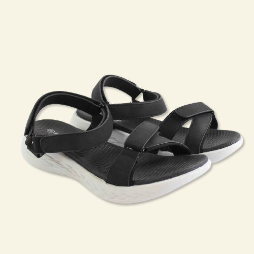 SANDALIA CONFORT CON VELCRO NEGRO