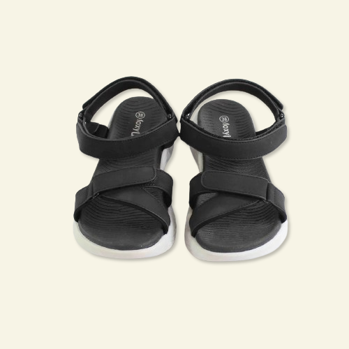 SANDALIA CONFORT CON VELCRO NEGRO