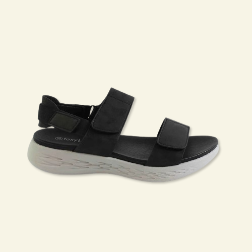 SANDALIA CONFORT VELCRO NEGRO