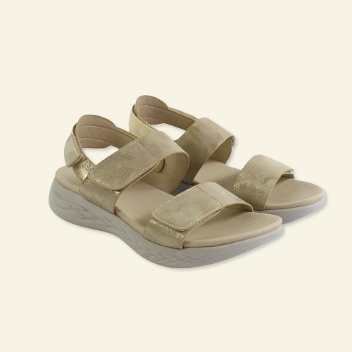 SANDALIA CONFORT VELCRO ORO