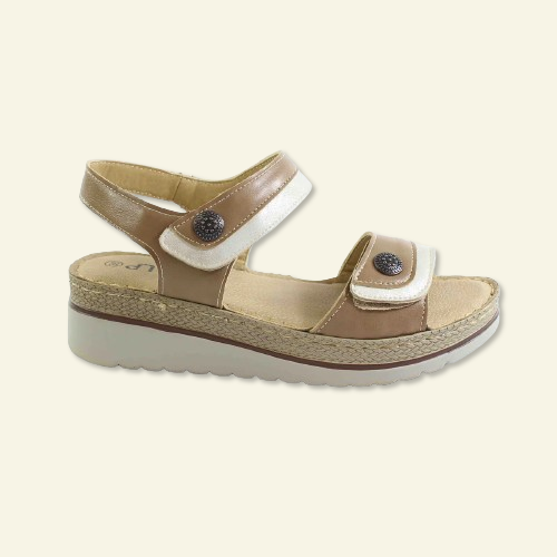 SANDALIA CONFORT VELCRO BEIG