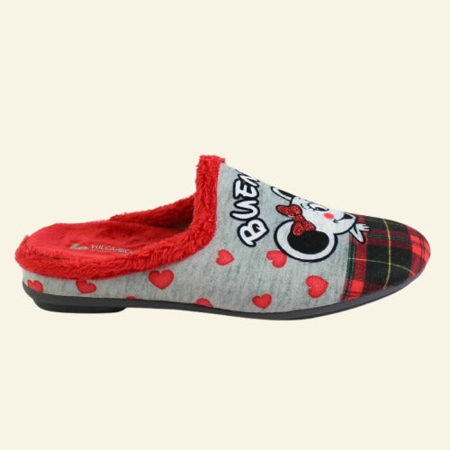 PANTUFLA VULCABICHA RATONES "BUENOS DÍAS ROJO