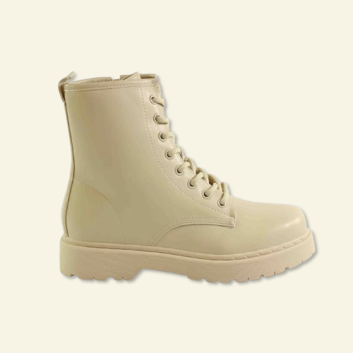 BOTIN MILITAR CORDONES BEIG