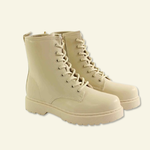 BOTIN MILITAR CORDONES BEIG