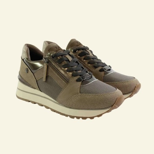 DEPORTIVA XTI CON CREMALLERA LATERAL TAUPE