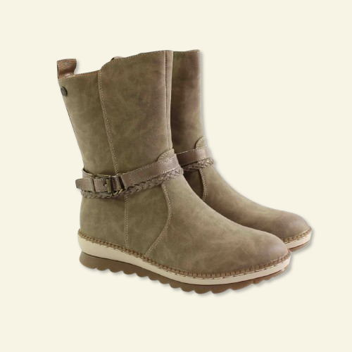 BOTIN REFRESH DETALLE TIRA TRENZADA TAUPE