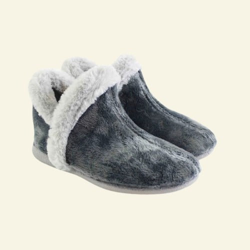 PANTUFLA BOTÍN AFELPADA GRIS