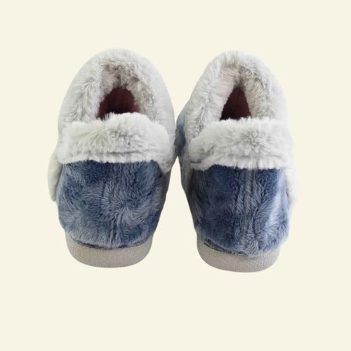 PANTUFLA BOTÍN AFELPADA AZUL