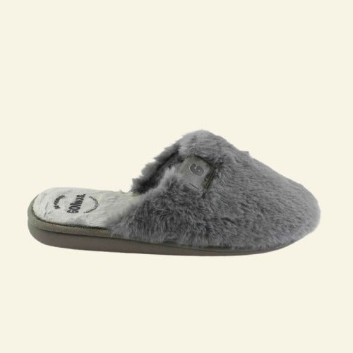 PANTUFLA BASICA CON PELO GRIS