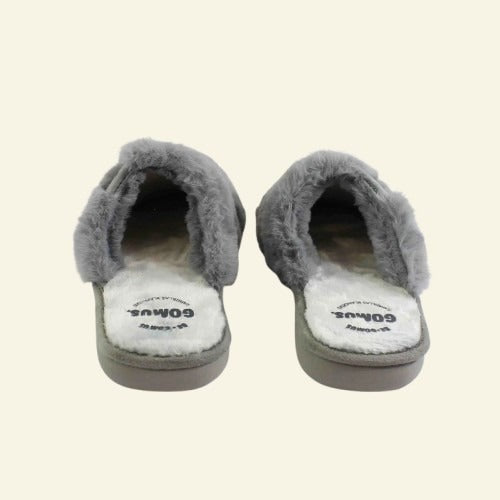 PANTUFLA BASICA CON PELO GRIS