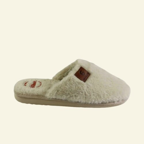 PANTUFLA BASICA CON PELO BEIG