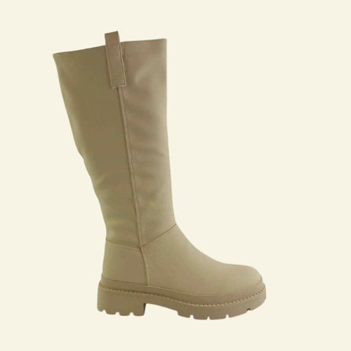 BOTA FOXY UP CAÑA ALTA MATERIAL NEOPRENO BEIG