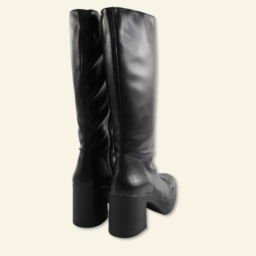 BOTA ELASTICA CON CREMALLERA INTERIOR NEGRO