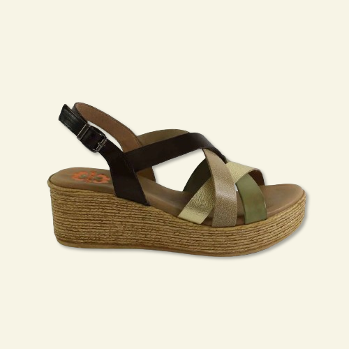 SANDALIA PORRONET TIRAS MULTICOLOR TAUPE