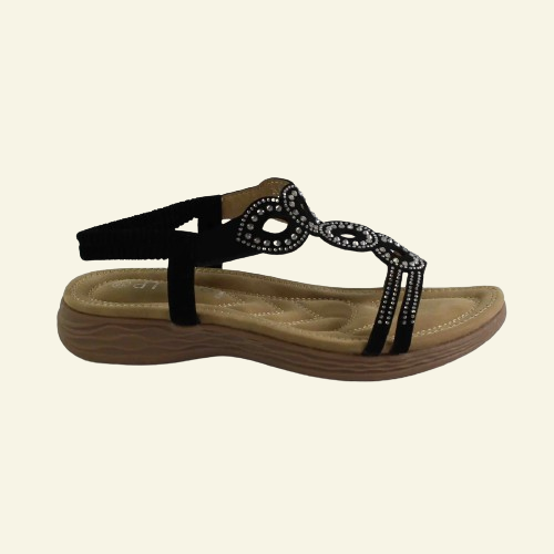 SANDALIAS FOXY UP ADORNO BRILLANTES NEGRO