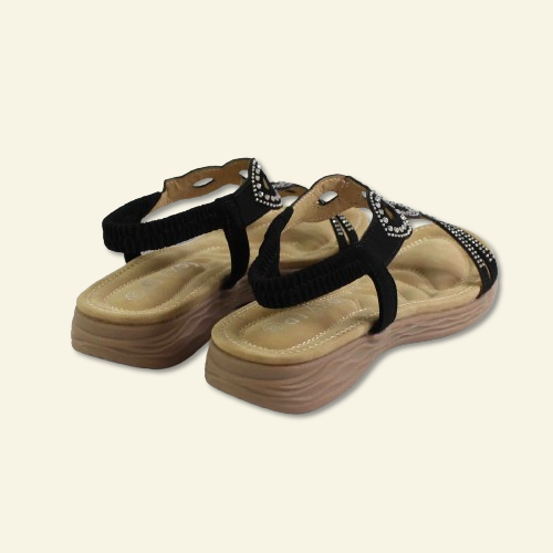 SANDALIAS FOXY UP ADORNO BRILLANTES NEGRO