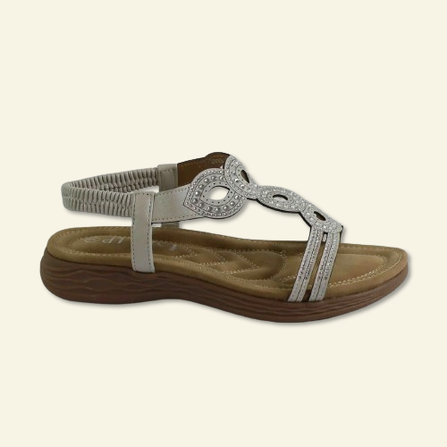 SANDALIAS FOXY UP ADORNO BRILLANTES BLANCO