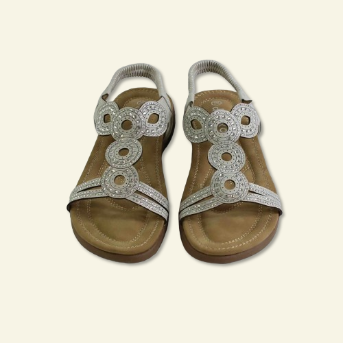 SANDALIAS FOXY UP ADORNO BRILLANTES BLANCO