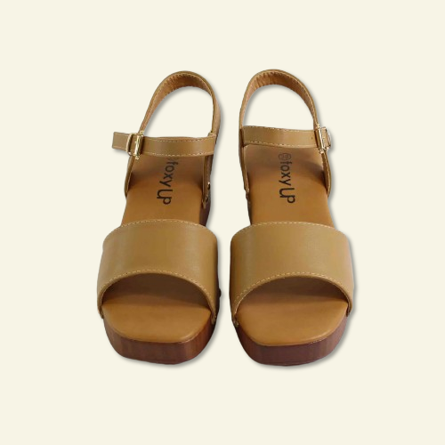 SANDALIA FOXY UP PISO MADERA CAMEL