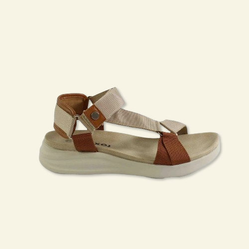 SANDALIA FOXY UP COMBINADA VELCRO BEIG