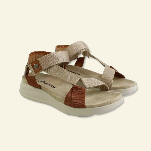 SANDALIA FOXY UP COMBINADA VELCRO BEIG