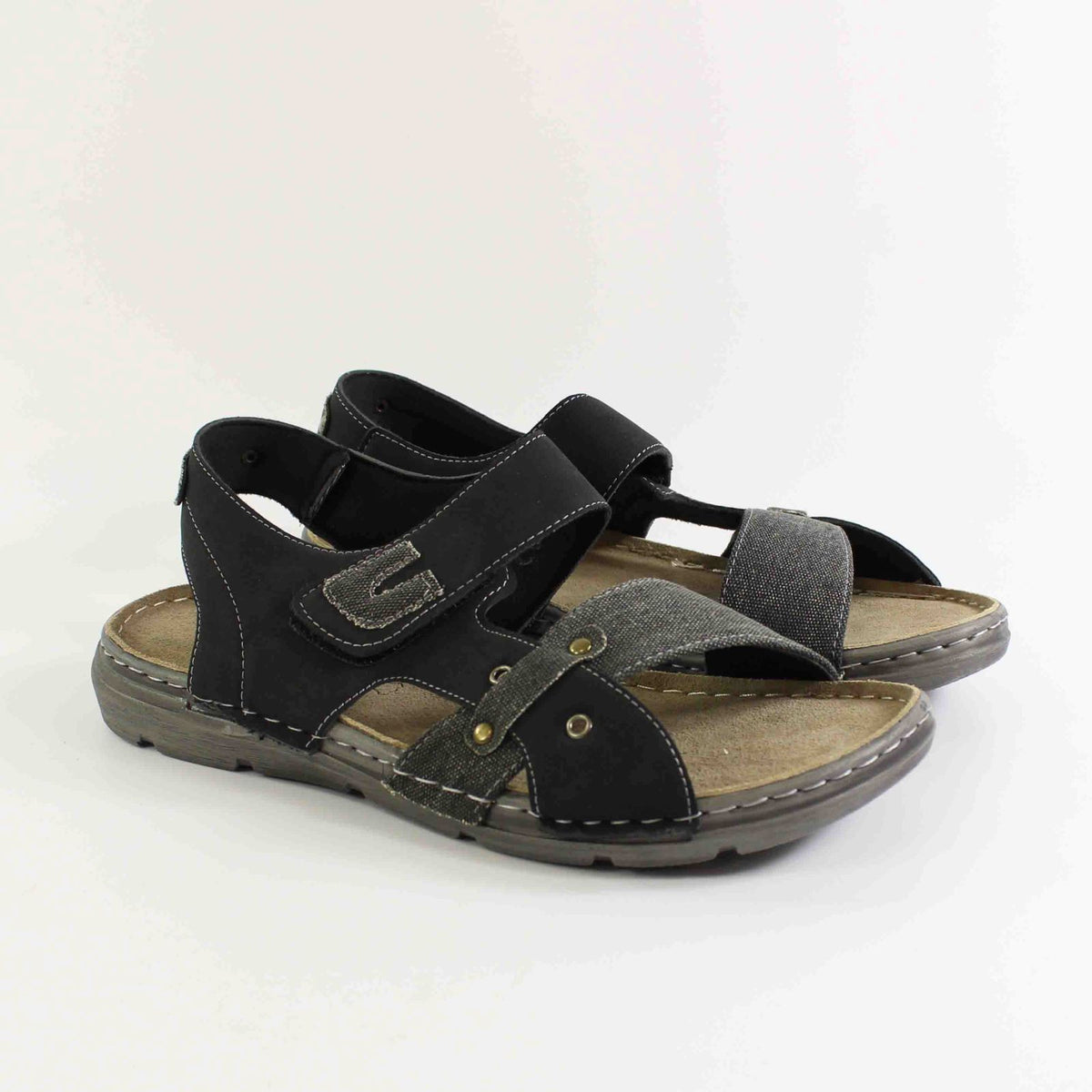 SANDALIA MULTICOLOR CON VELCRO NEGRO