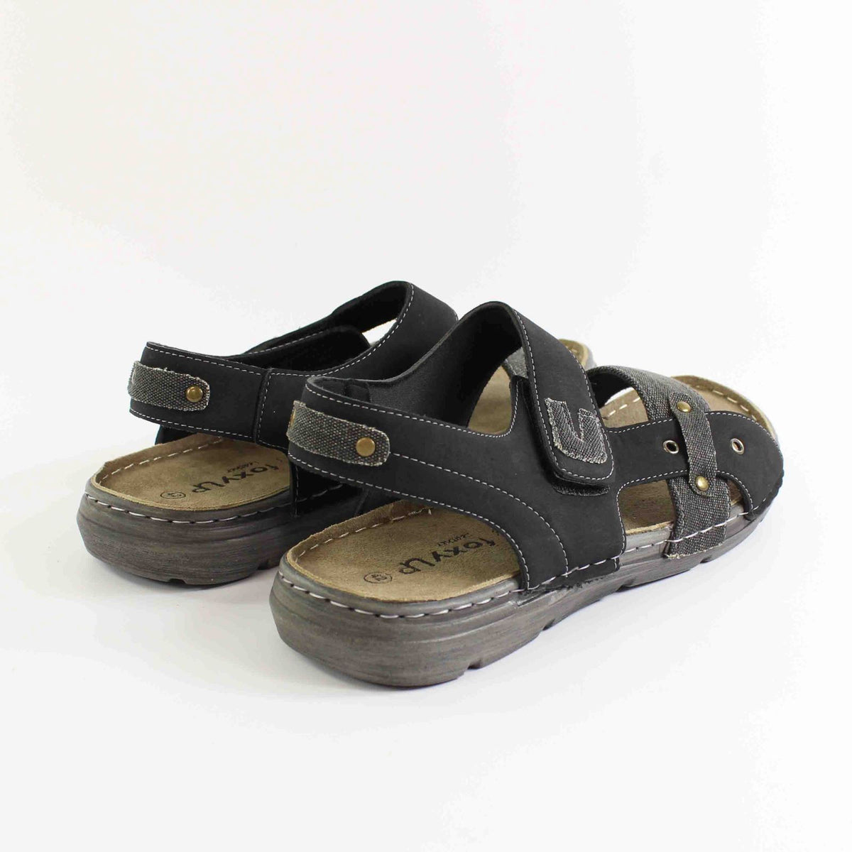 SANDALIA MULTICOLOR CON VELCRO NEGRO