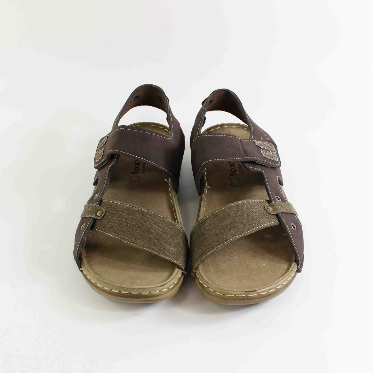 SANDALIA MULTICOLOR CON VELCRO MARRON