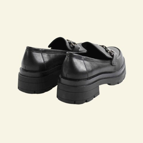 MOCASÍN FOXY UP ADORNO BOCADO PLOMO NEGRO