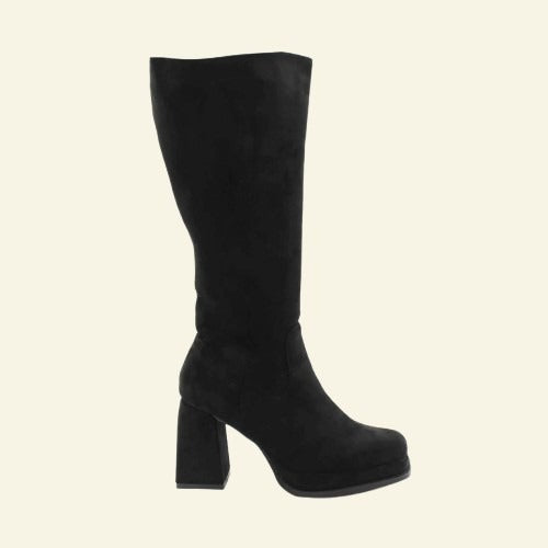 BOTA VESTIR FOXY UP CON TACÓN NEGRO SUEDE