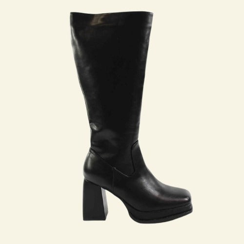 BOTA VESTIR FOXY UP CON TACÓN NEGRO NAPA