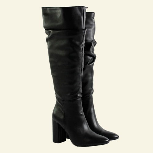 BOTA FOXY UP DE VESTIR CAÑA ARRUGADA NEGRO