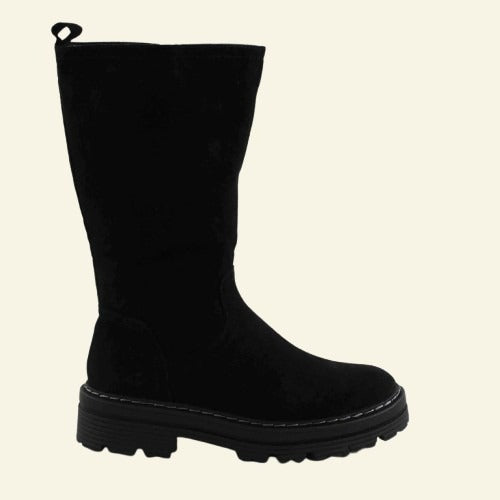 BOTA PLANA FOXY UP CREMALLERA INTERIOR NEGRO