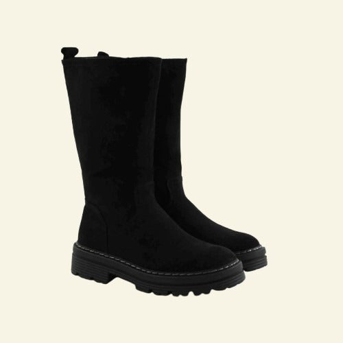 BOTA PLANA FOXY UP CREMALLERA INTERIOR NEGRO