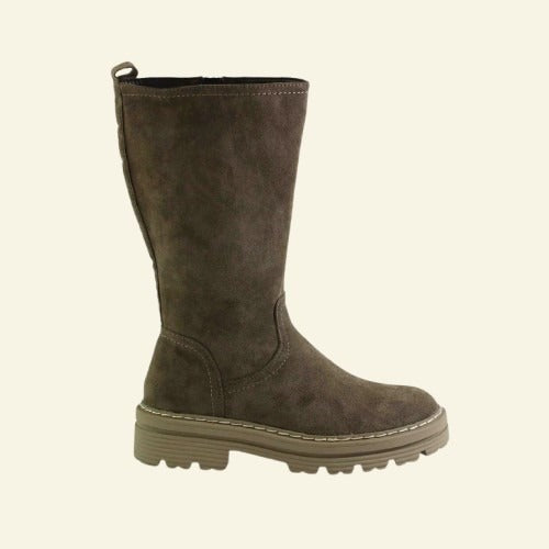 BOTA PLANA FOXY UP CREMALLERA INTERIOR TAUPE