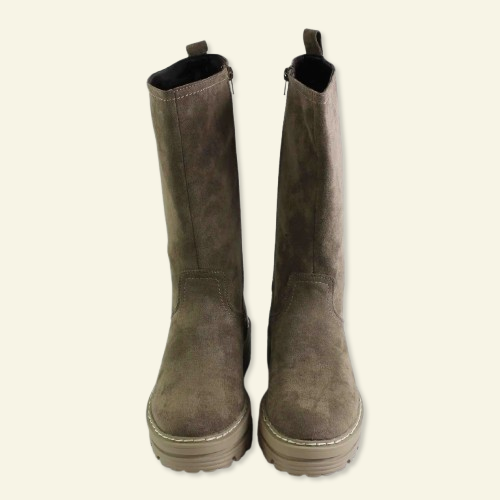 BOTA PLANA FOXY UP CREMALLERA INTERIOR TAUPE