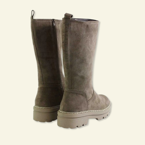 BOTA PLANA FOXY UP CREMALLERA INTERIOR TAUPE