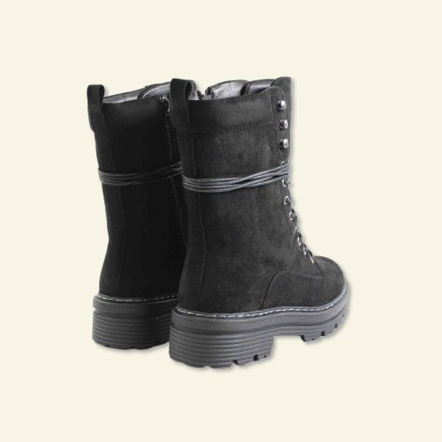 BOTA FOXY UP PLANA AMB CORDONS NEGRE