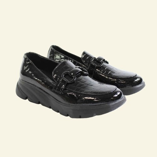 MOCASÍN HISPAFLEX ADORNO BOCADO NEGRO