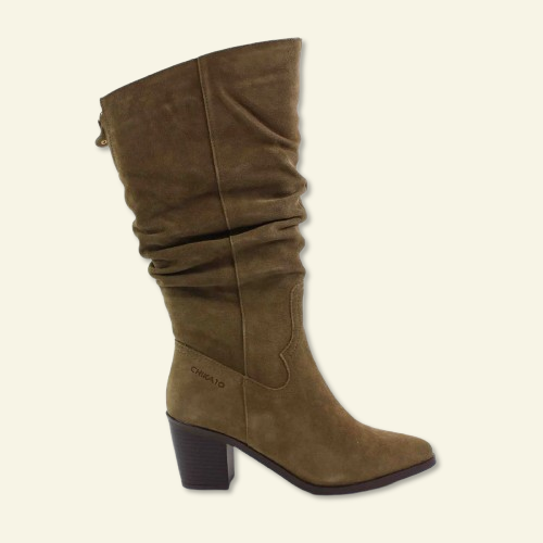 BOTA SERRAJE CHIKA10 DETALL ARRUGUES TAUPE