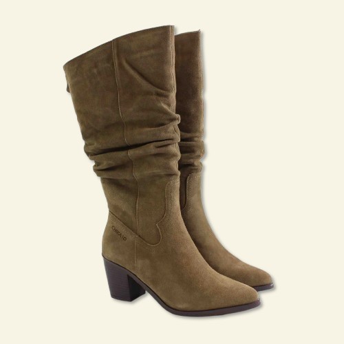 BOTA SERRAJE CHIKA10 DETALL ARRUGUES TAUPE