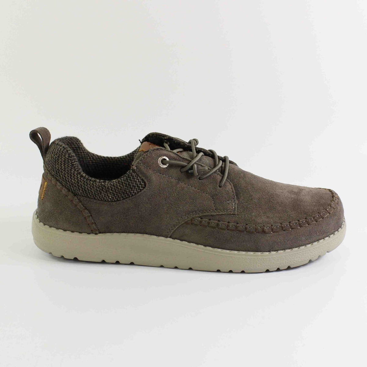 ZAPATO YUMAS SERRAJE CORDONES ELÁSTICOS TAUPE