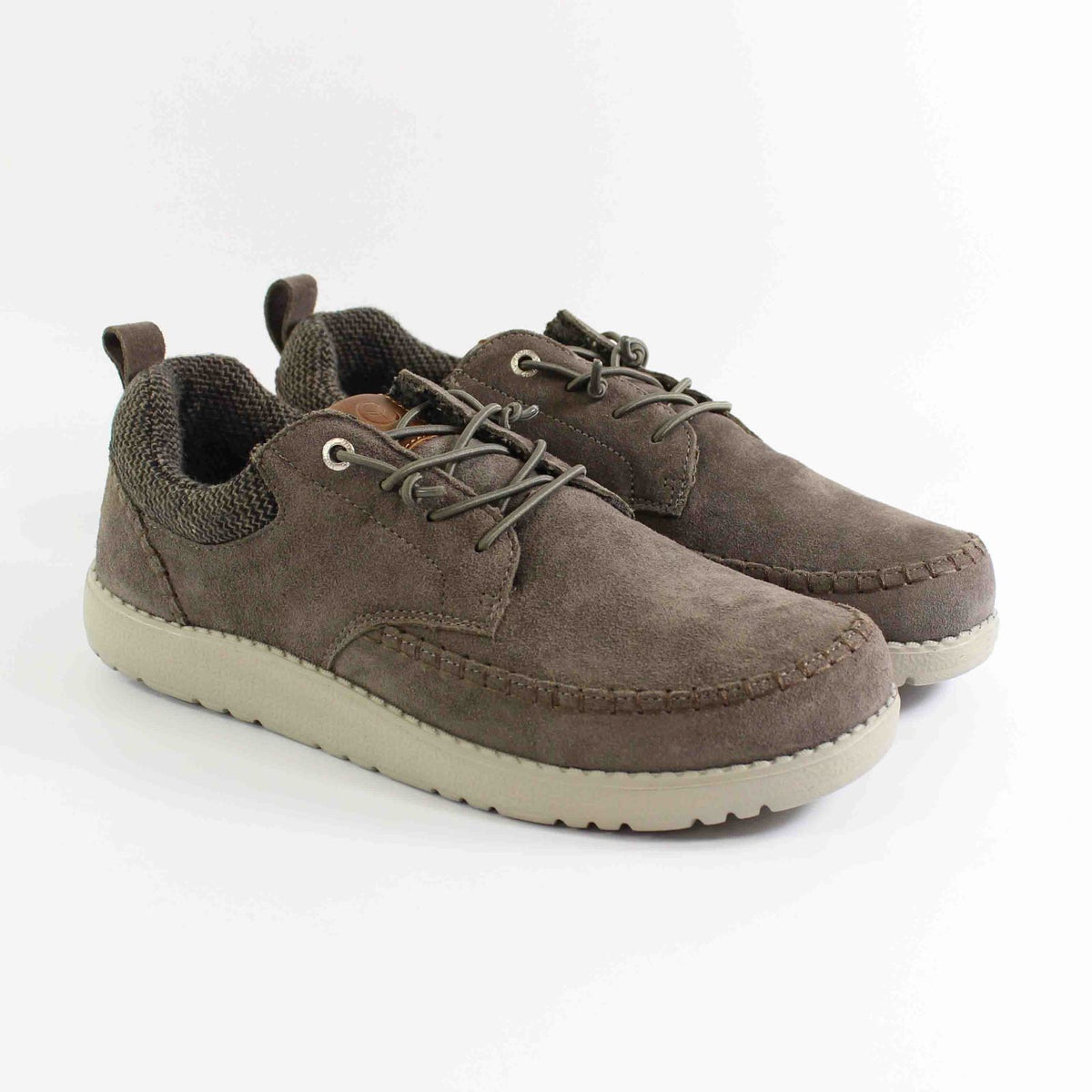 ZAPATO YUMAS SERRAJE CORDONES ELÁSTICOS TAUPE