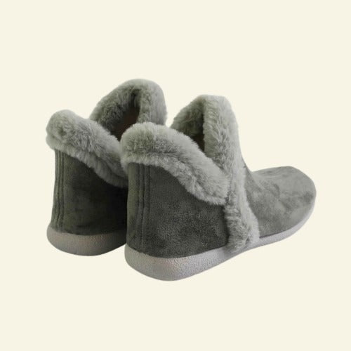 PANTUFLA BOTÍN AFELPADO GRIS