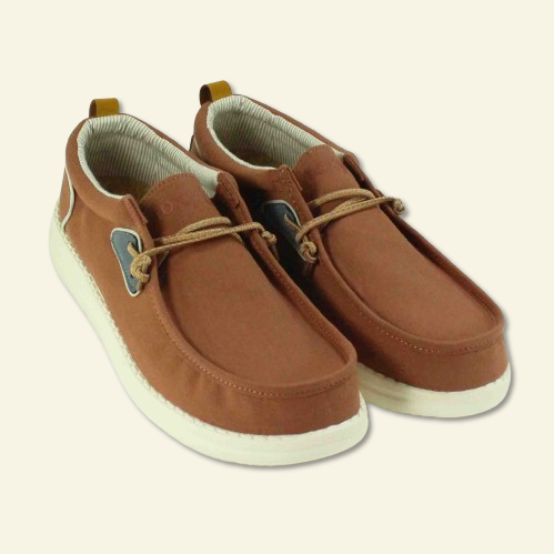 ZAPATO TEXTIL CORDONES ELÁSTICOS TEJA